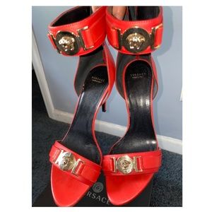 Red Versace Sandal Heels; Size 9 US (39 EUR)